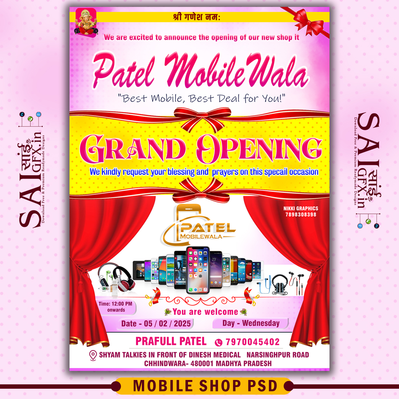 Mobile Shop – Grand Opening PSD Template  Photoshop